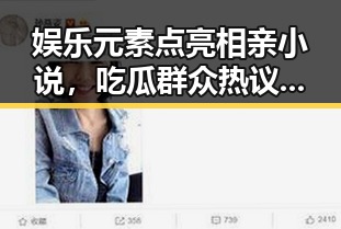 娱乐元素点亮相亲小说，吃瓜群众热议不断